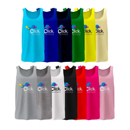 Camiseta-Regata-Poliester--(P-M-G-GG)-ESCOLHA-SUA-COR-21-x-29.7-Frente-colorida-(4x0)--Camiseta-Regata-Poliester-Branca-M